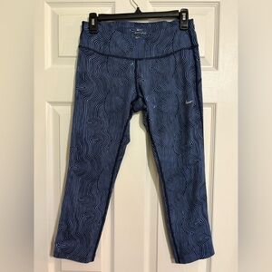 Nike Capri Leggings Blue with black swirl women’s medium